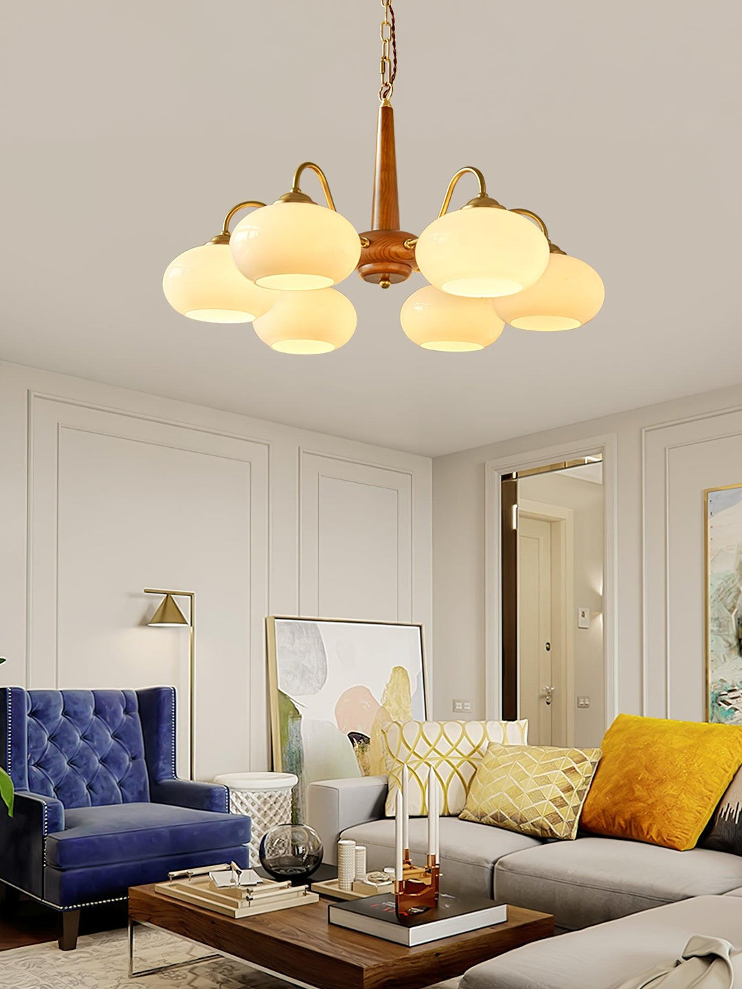 Lustra Suspension Persimmon Laiton et Verre Élégante - Neutralighting