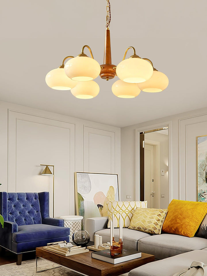 Lustra Suspension Persimmon Laiton et Verre Élégante - Neutralighting