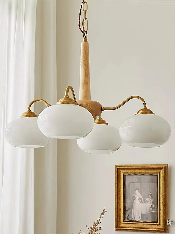 Lustra Suspension Persimmon Laiton et Verre Élégante - Neutralighting