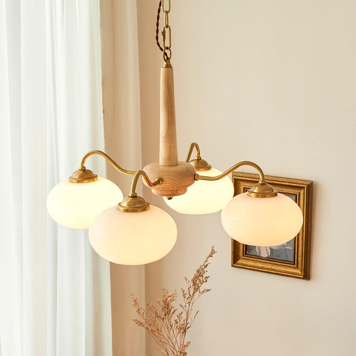 Lustra Suspension Persimmon Laiton et Verre Élégante - Neutralighting