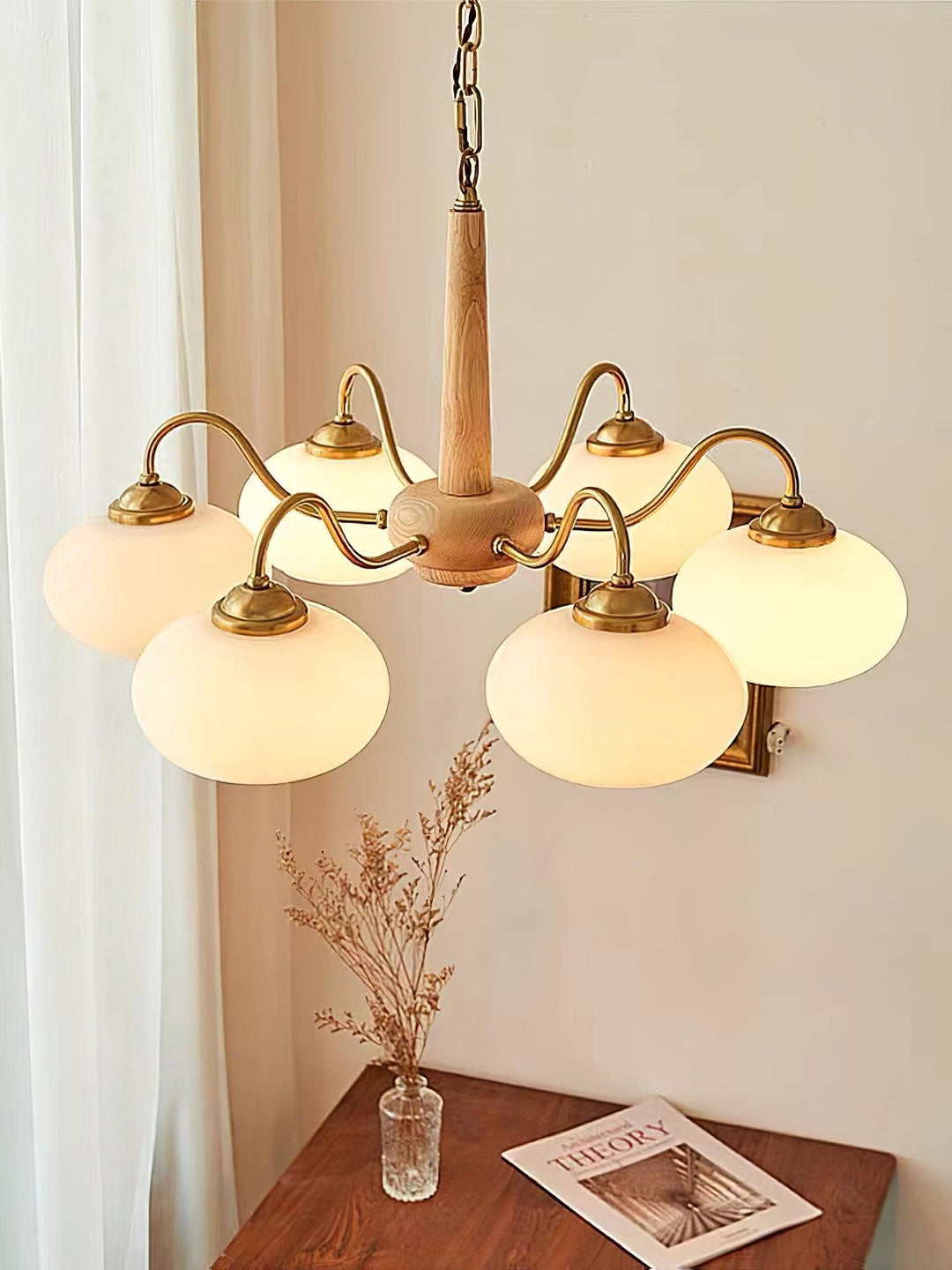 Lustra Suspension Persimmon Laiton et Verre Élégante - Neutralighting