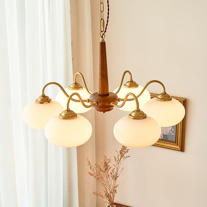 Lustra Suspension Persimmon Laiton et Verre Élégante - Neutralighting