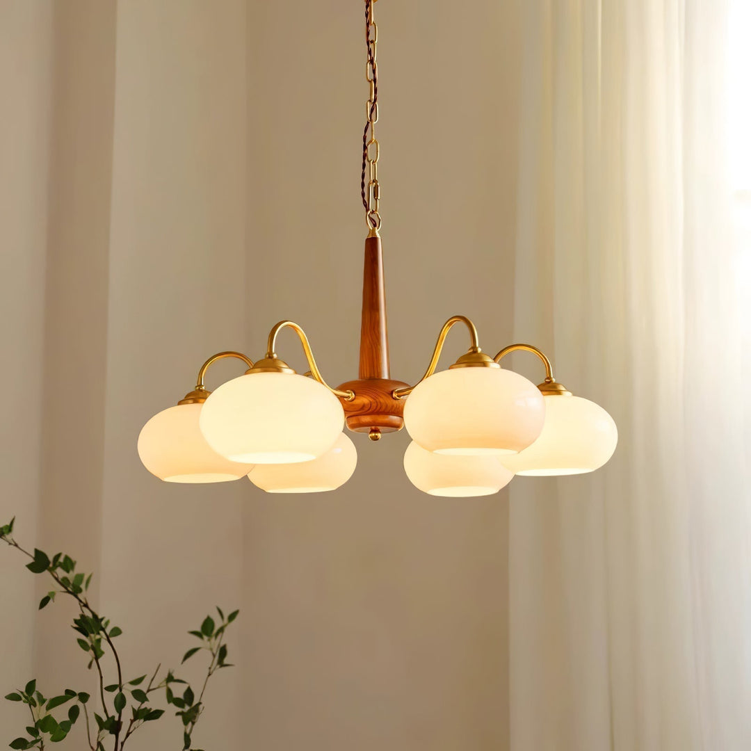 Lustra Suspension Persimmon Laiton et Verre Élégante - Neutralighting