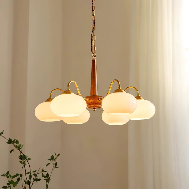 Lustra Suspension Persimmon Laiton et Verre Élégante - Neutralighting