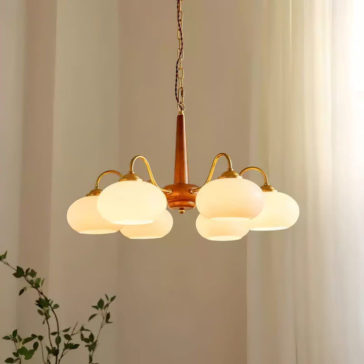 Lustra Suspension Persimmon Laiton et Verre Élégante - Neutralighting