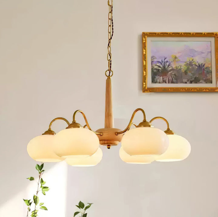 Lustra Suspension Persimmon Laiton et Verre Élégante - Neutralighting