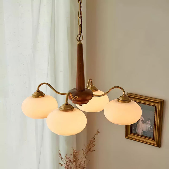 Lustra Suspension Persimmon Laiton et Verre Élégante - Neutralighting