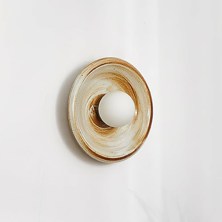 Applique Murale en Céramique à Disque Orbital Avec Globe en Verre pour Entrée Moderne - Neutralighting