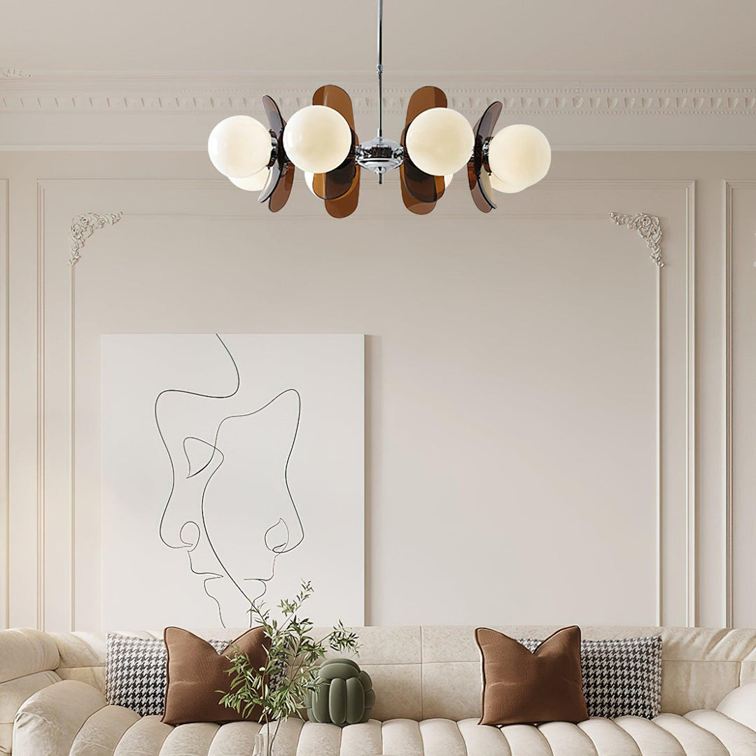 Lustra Chandelier en Verre Moderne Chrome Élégant - Neutralighting