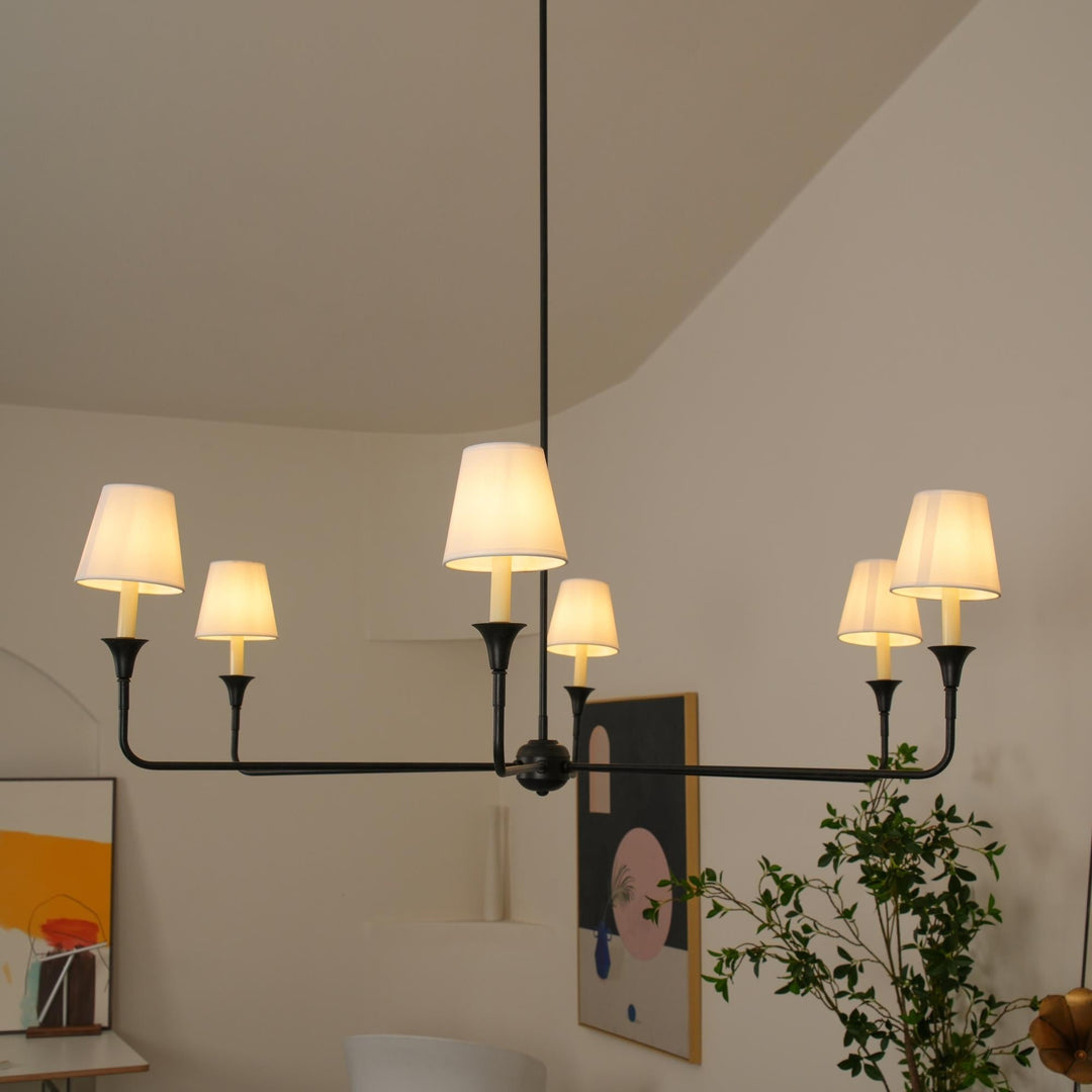 Lustra Suspension Lampe Bougie Noire Évasée - Neutralighting