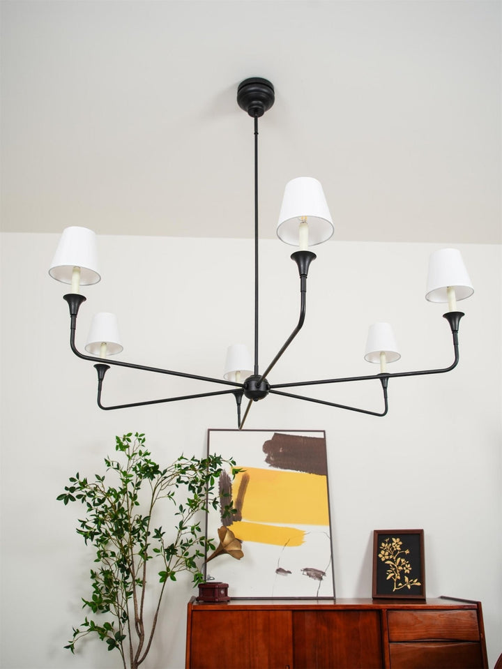 Lustra Suspension Lampe Bougie Noire Évasée - Neutralighting