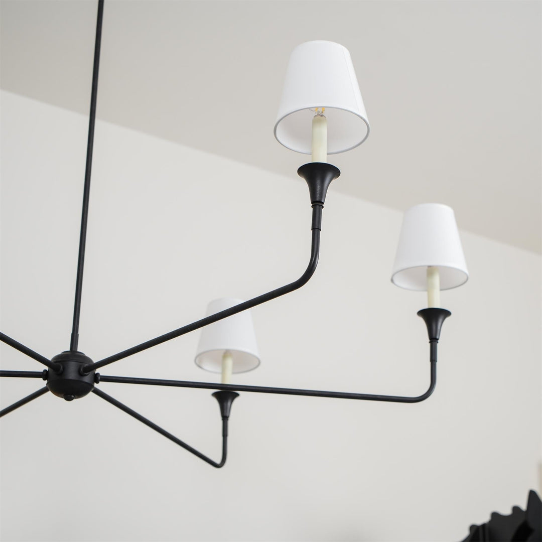 Lustra Suspension Lampe Bougie Noire Évasée - Neutralighting