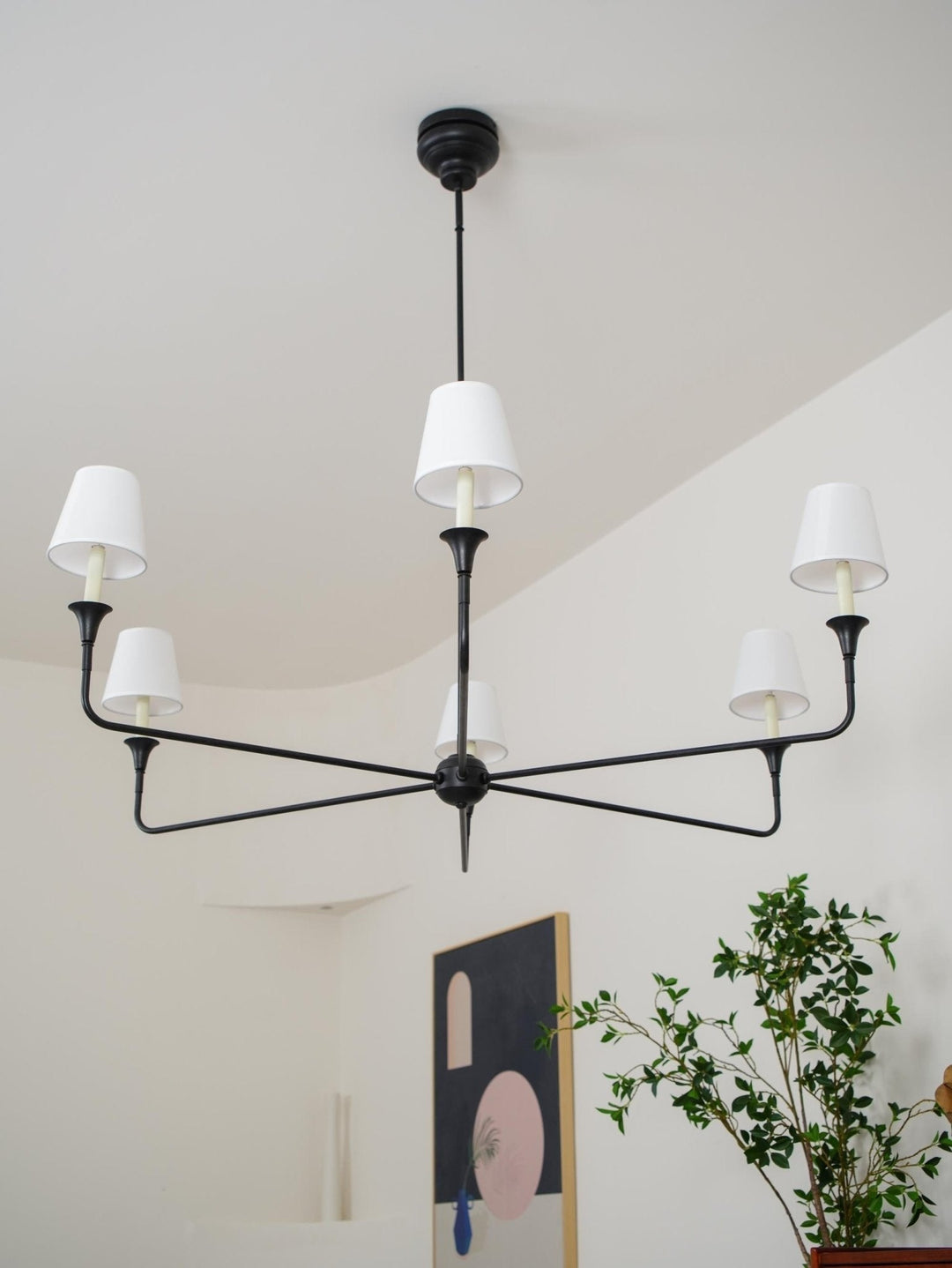 Lustra Suspension Lampe Bougie Noire Évasée - Neutralighting