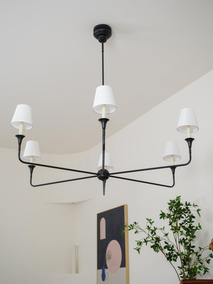 Lustra Suspension Lampe Bougie Noire Évasée - Neutralighting
