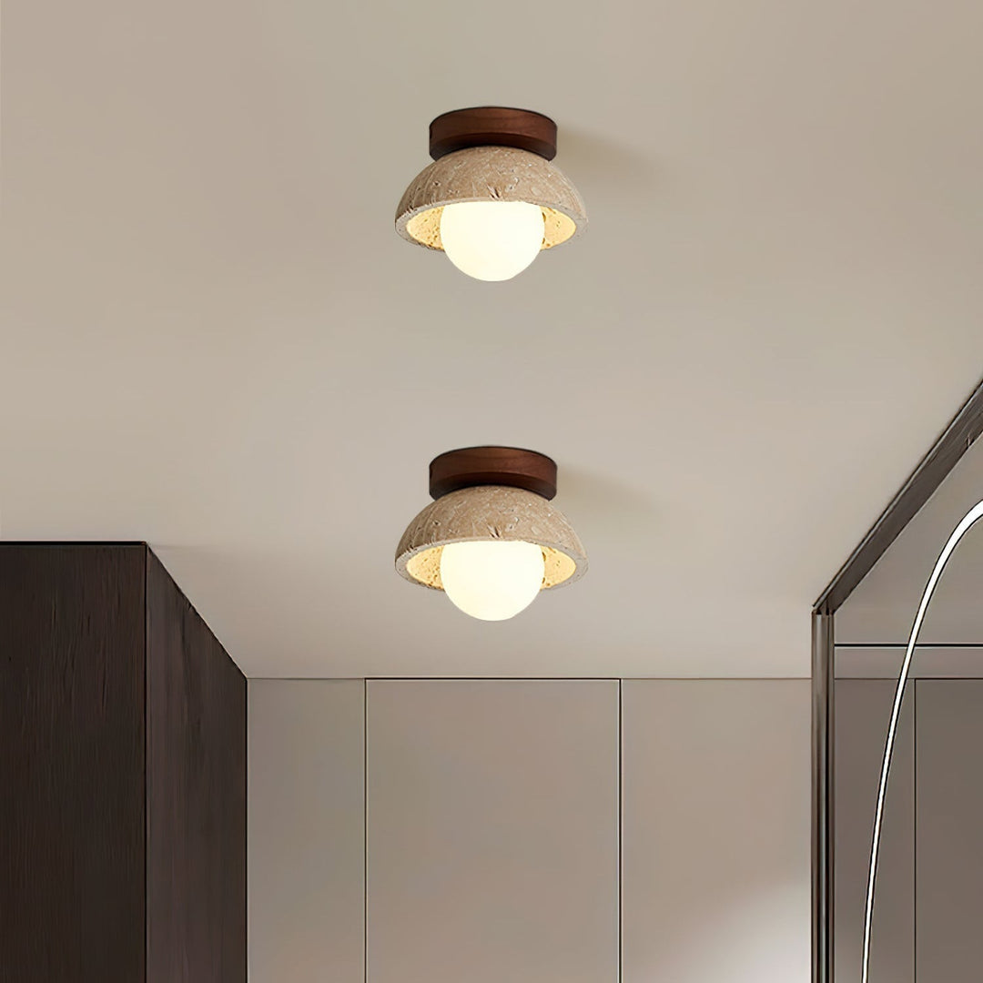 Mysa Plafonnier en travertin Bois - Neutralighting