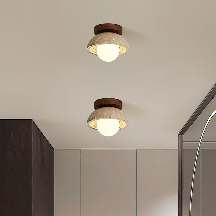 Mysa Plafonnier en travertin Bois - Neutralighting