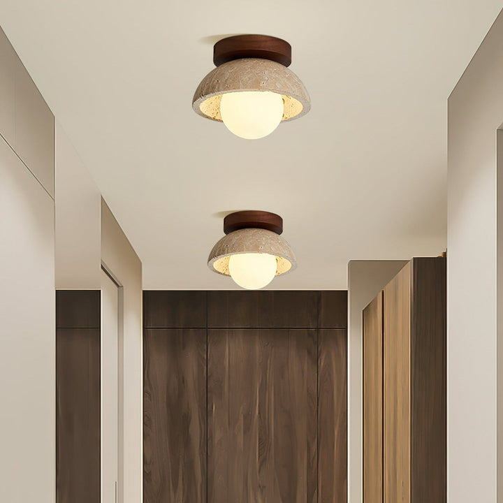Mysa Plafonnier en travertin Bois - Neutralighting