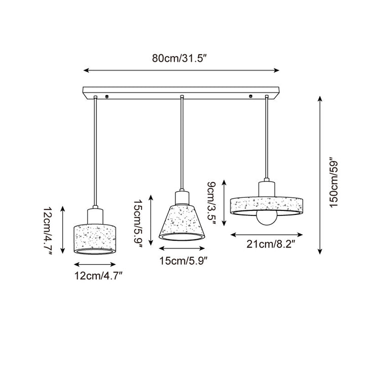 Ritta Lampe Pendante Travertin Moderne En Groupe - Neutralighting