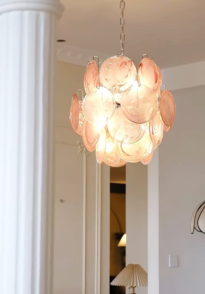 Aurora Chandelier en Verre de Murano Rose Vintage - Neutralighting