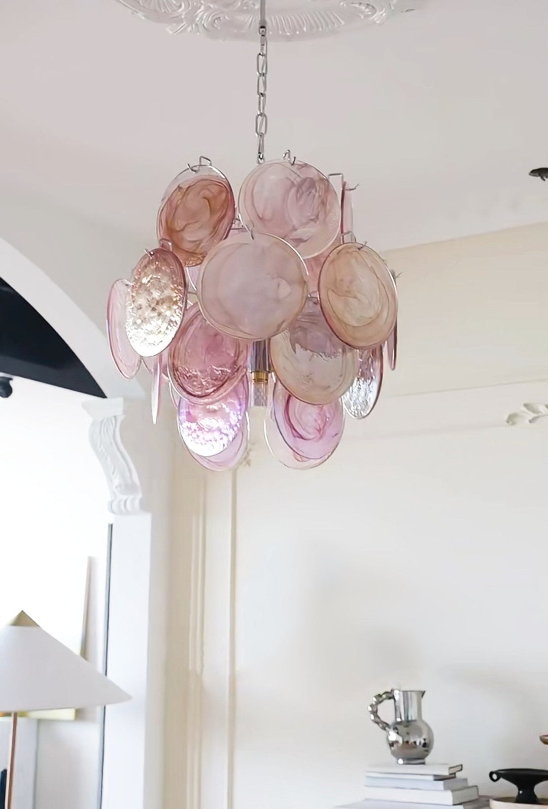 Aurora Chandelier en Verre de Murano Rose Vintage - Neutralighting