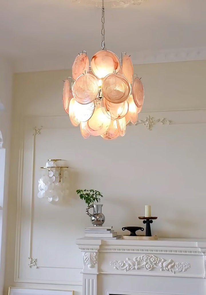Aurora Chandelier en Verre de Murano Rose Vintage - Neutralighting