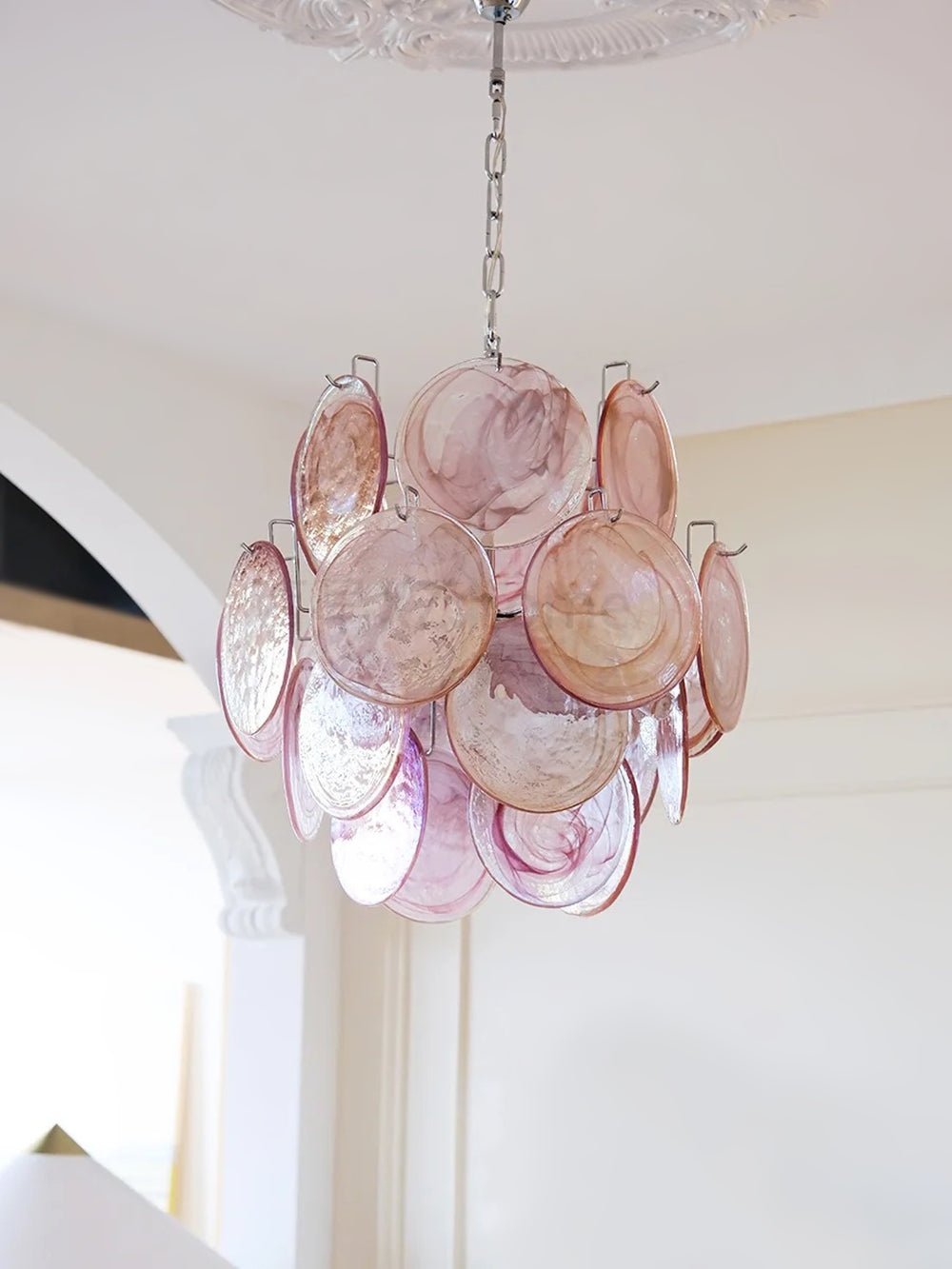 Aurora Chandelier en Verre de Murano Rose Vintage - Neutralighting