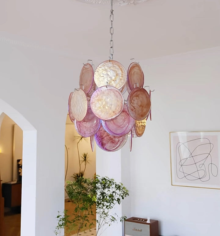 Aurora Chandelier en Verre de Murano Rose Vintage - Neutralighting