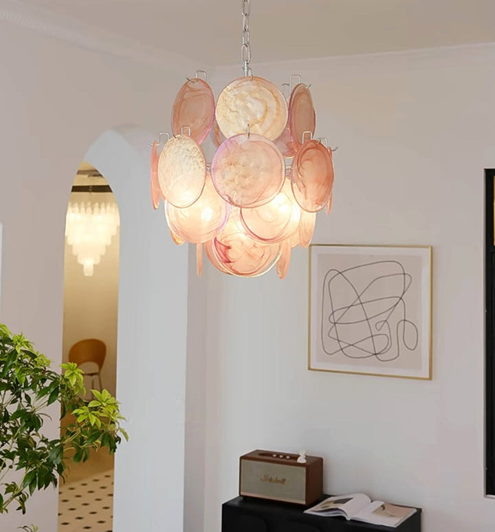 Aurora Chandelier en Verre de Murano Rose Vintage - Neutralighting