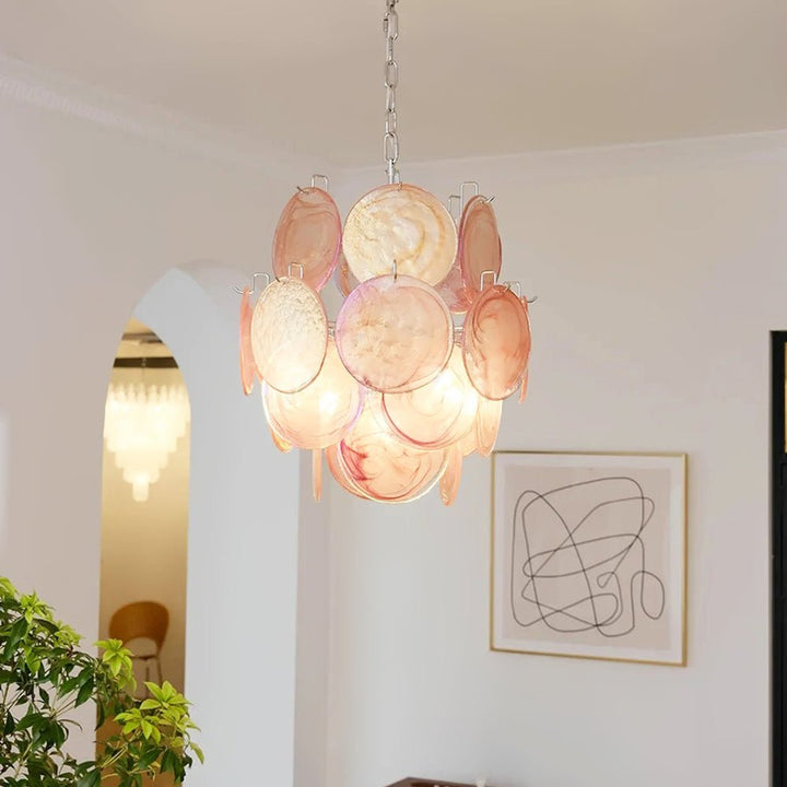 Aurora Chandelier en Verre de Murano Rose Vintage - Neutralighting