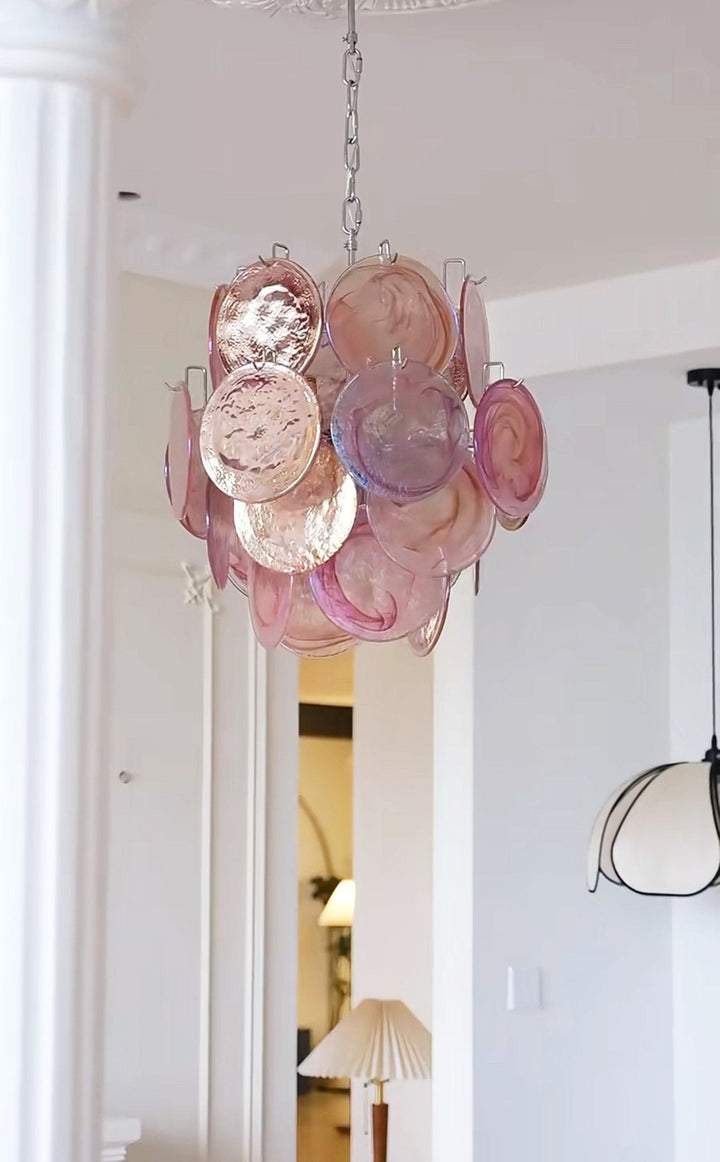 Aurora Chandelier en Verre de Murano Rose Vintage - Neutralighting