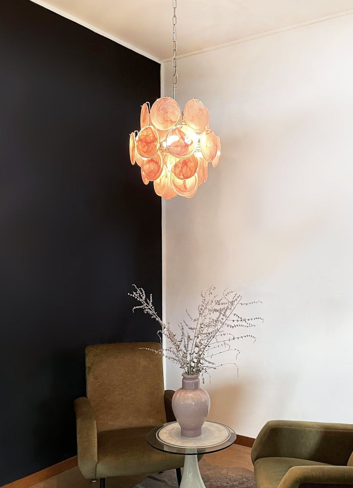 Aurora Chandelier en Verre de Murano Rose Vintage - Neutralighting