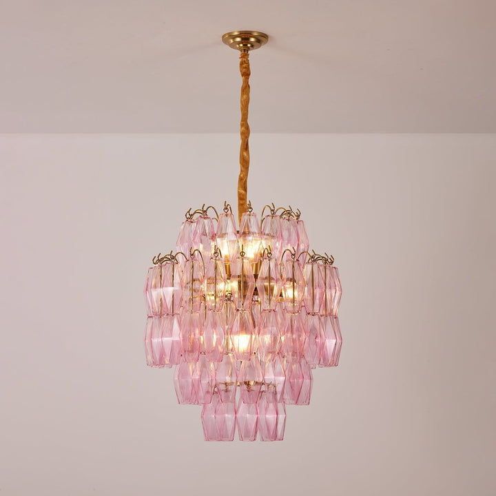 Aurora Lustre Rose Murano Verre Superposé Glamour - Neutralighting
