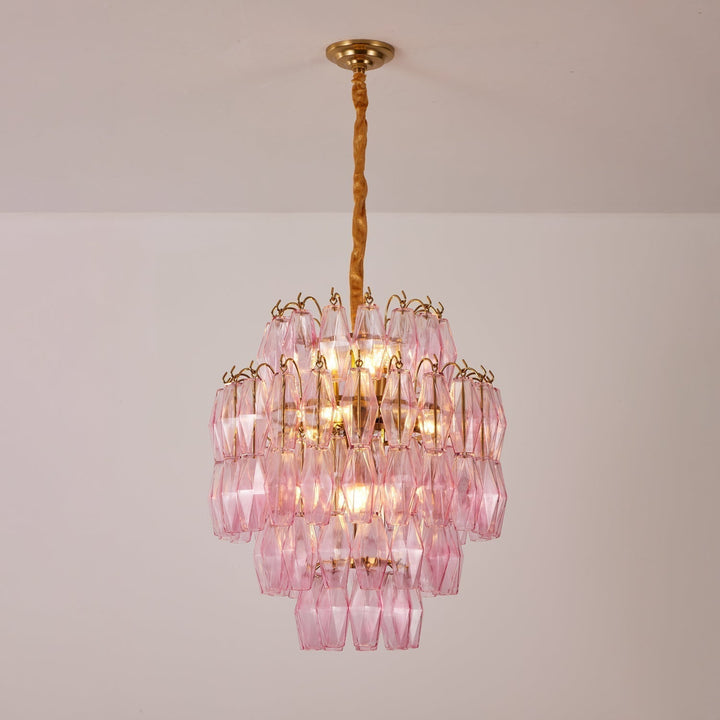 Aurora Lustre Rose Murano Verre Superposé Glamour - Neutralighting