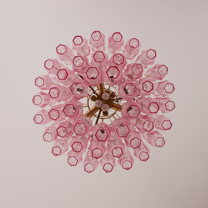 Aurora Lustre Rose Murano Verre Superposé Glamour - Neutralighting