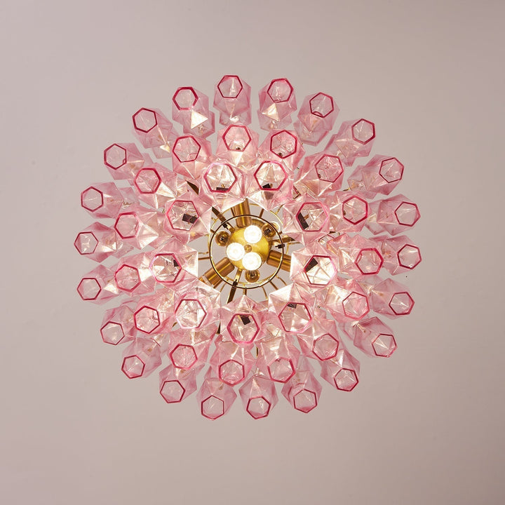 Aurora Lustre Rose Murano Verre Superposé Glamour - Neutralighting