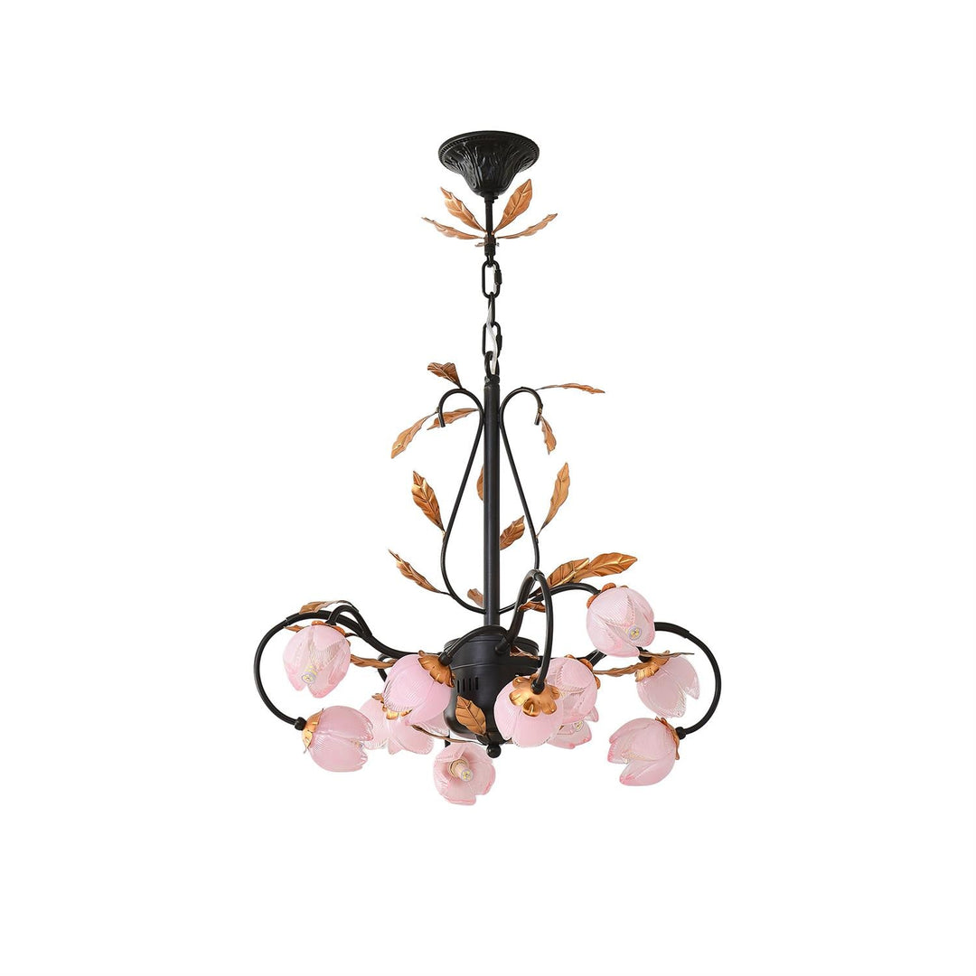 Avelora Lustre Vintage Industriel en Verre Rose - Neutralighting