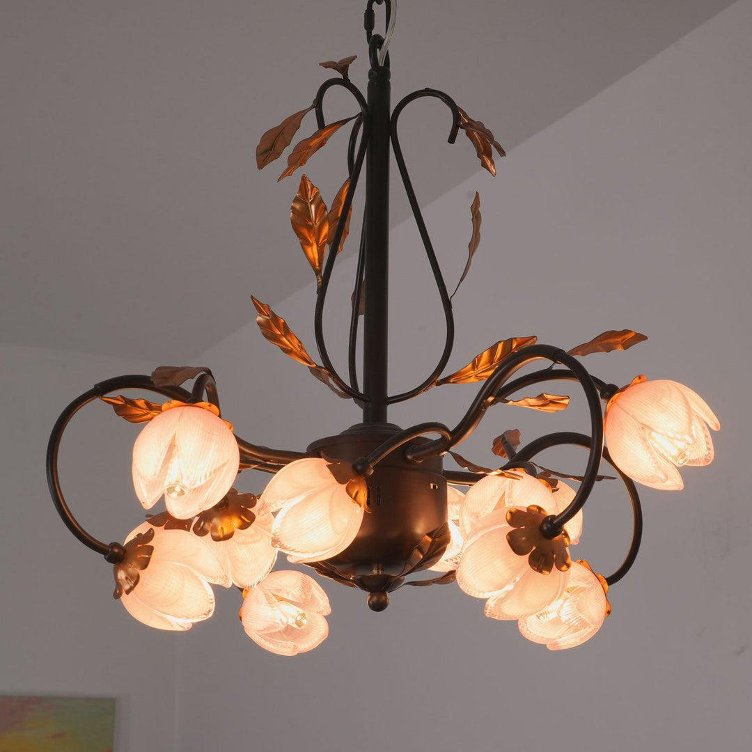 Avelora Lustre Vintage Industriel en Verre Rose - Neutralighting
