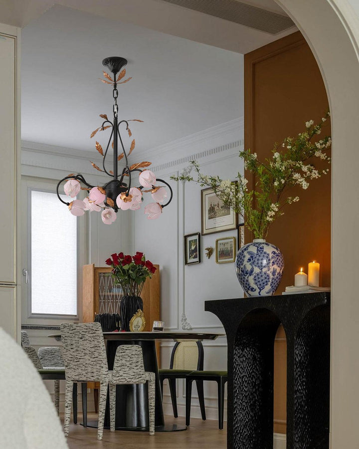 Avelora Lustre Vintage Industriel en Verre Rose - Neutralighting