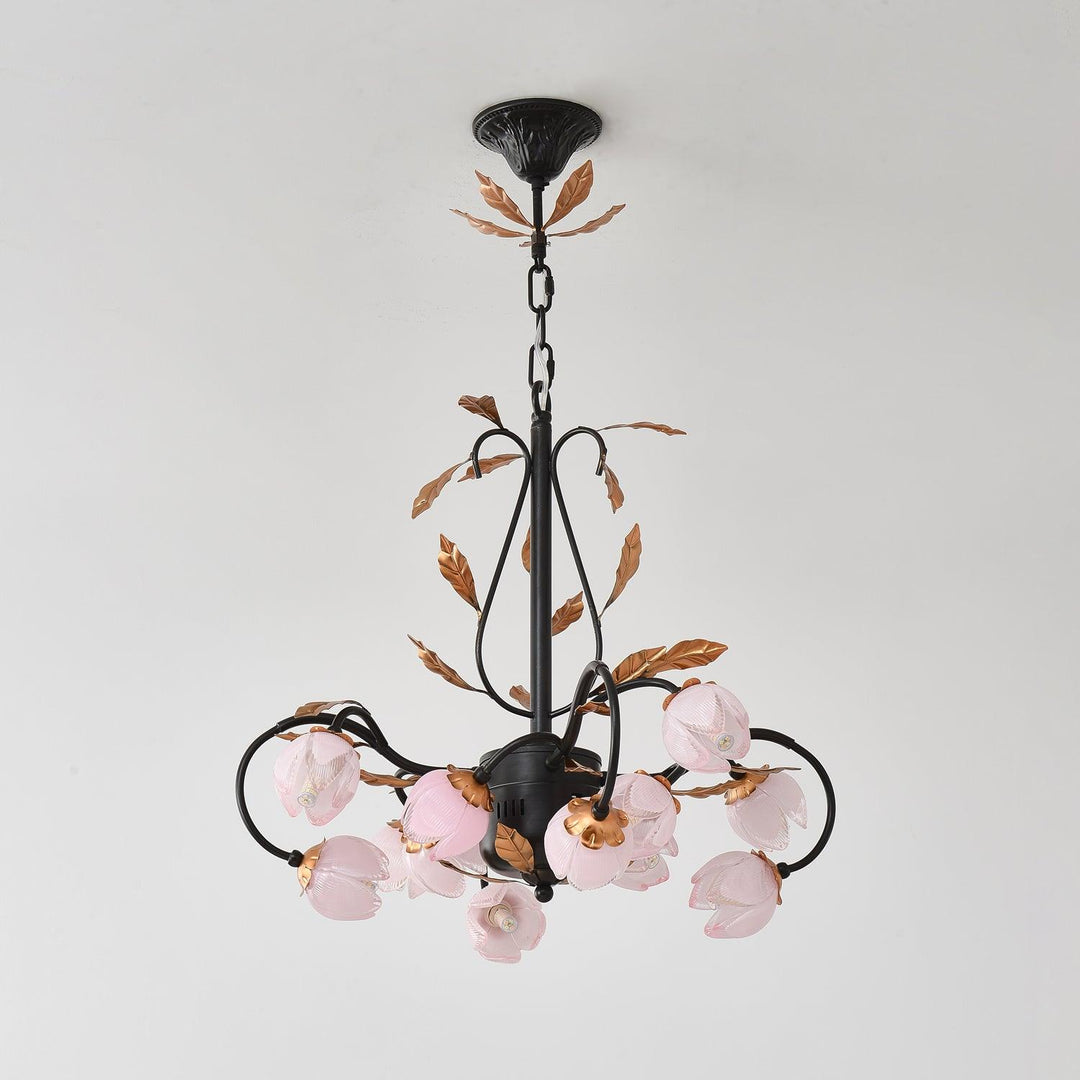Avelora Lustre Vintage Industriel en Verre Rose - Neutralighting