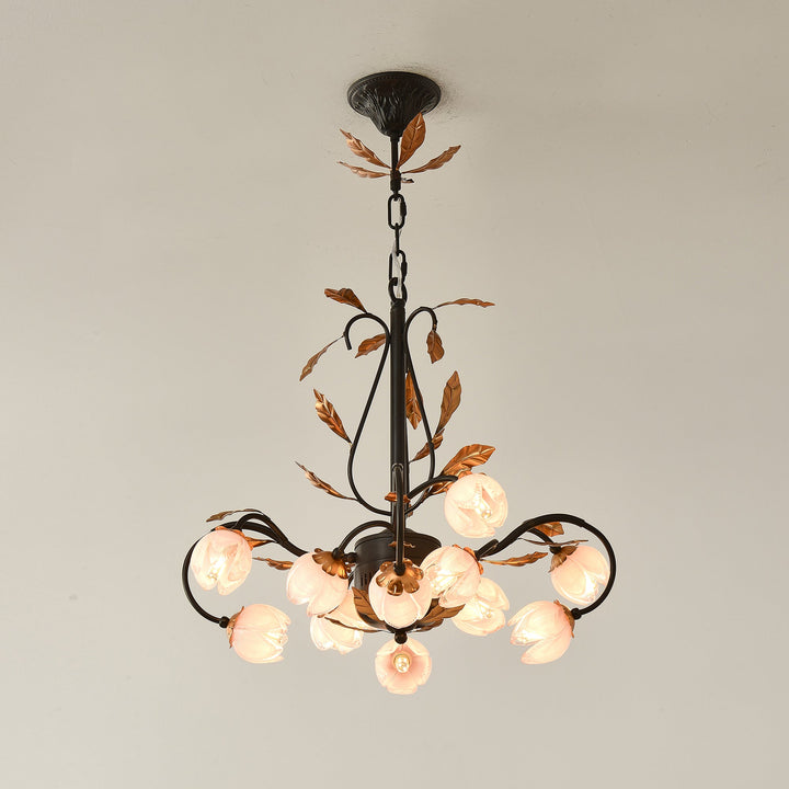 Avelora Lustre Vintage Industriel en Verre Rose - Neutralighting