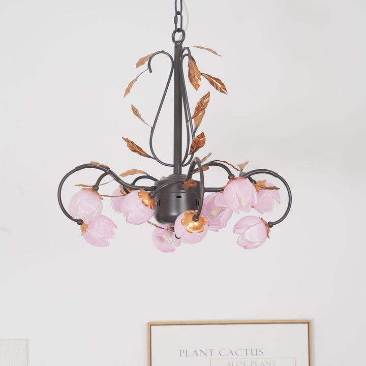 Avelora Lustre Vintage Industriel en Verre Rose - Neutralighting
