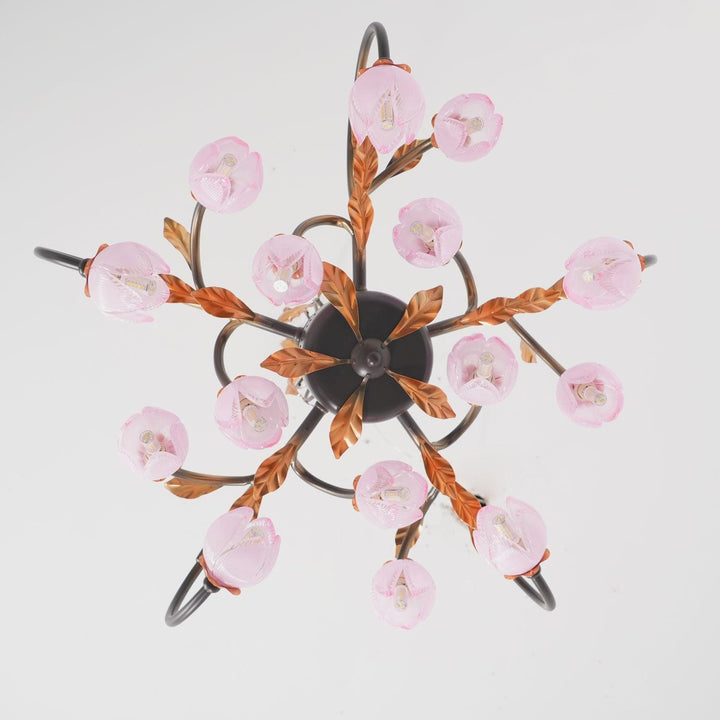 Avelora Lustre Vintage Industriel en Verre Rose - Neutralighting