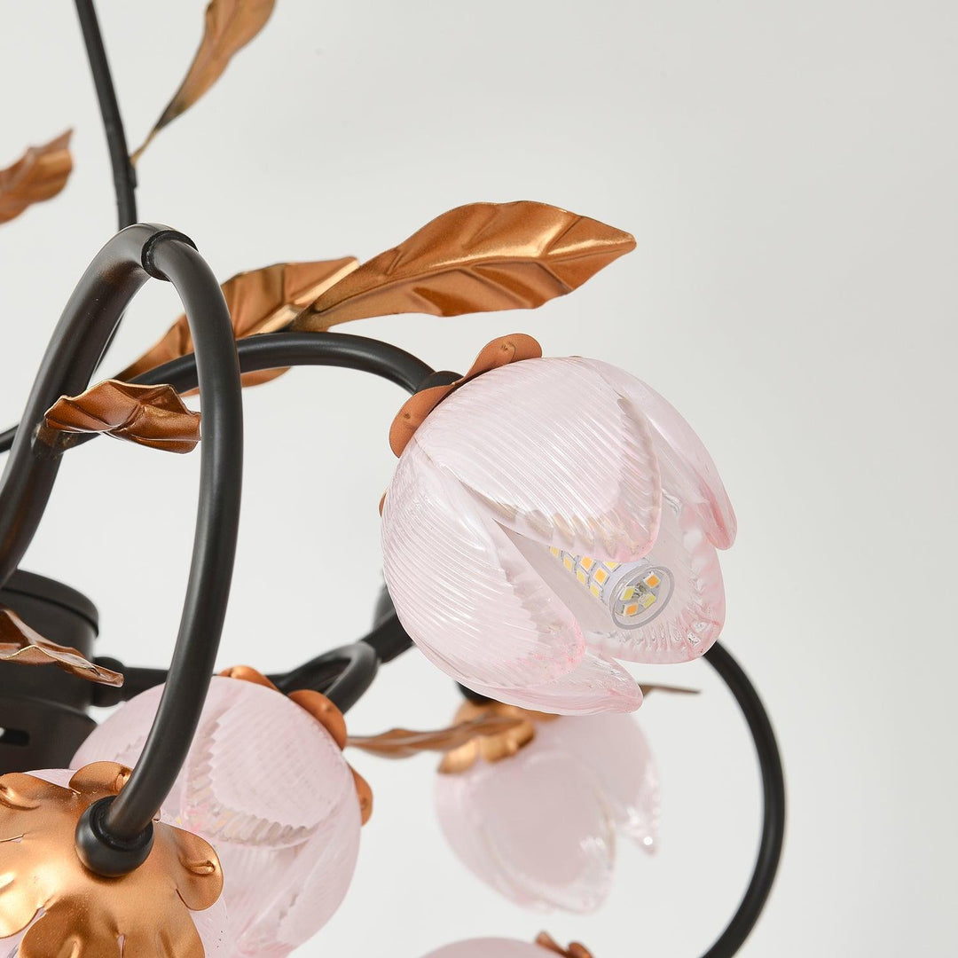 Avelora Lustre Vintage Industriel en Verre Rose - Neutralighting