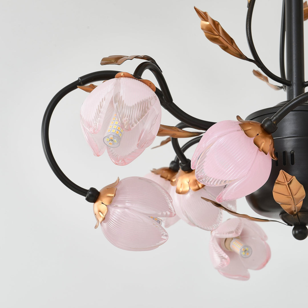 Avelora Lustre Vintage Industriel en Verre Rose - Neutralighting