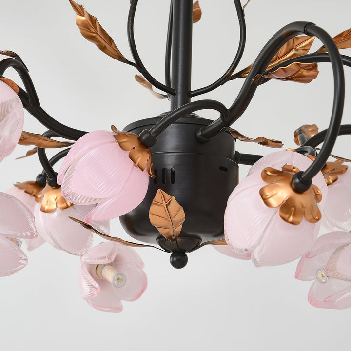 Avelora Lustre Vintage Industriel en Verre Rose - Neutralighting