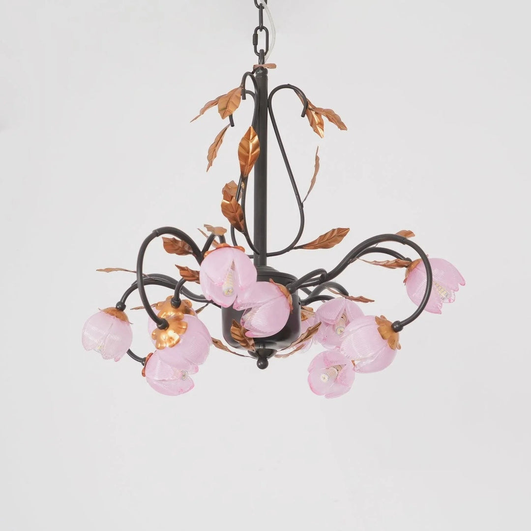 Avelora Lustre Vintage Industriel en Verre Rose - Neutralighting