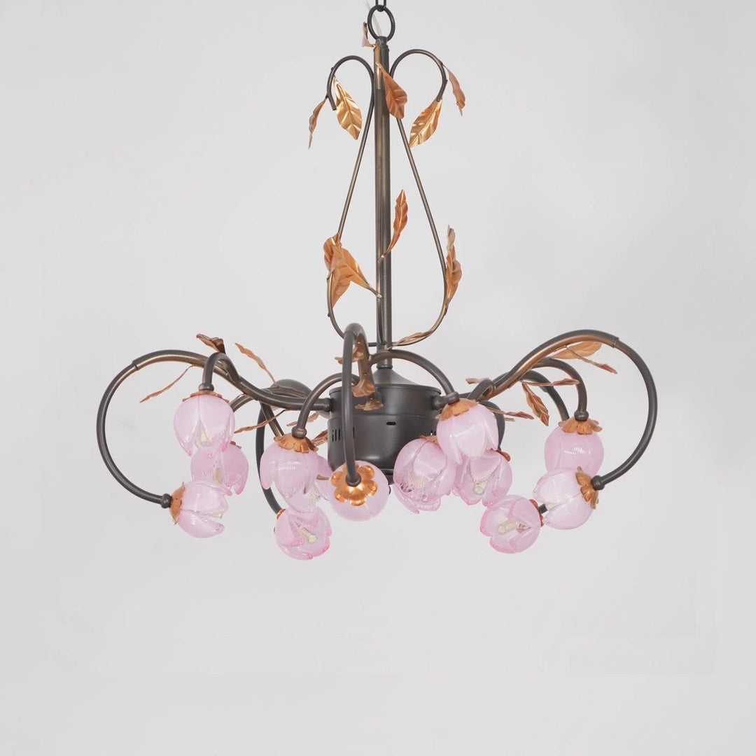 Avelora Lustre Vintage Industriel en Verre Rose - Neutralighting