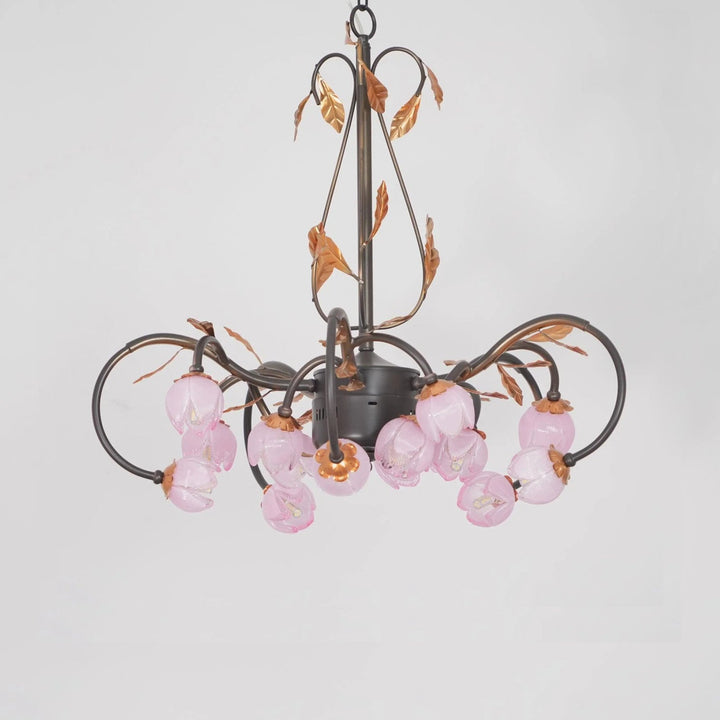 Avelora Lustre Vintage Industriel en Verre Rose - Neutralighting