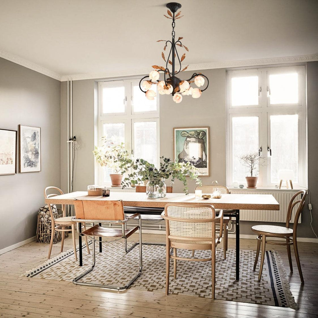 Avelora Lustre Vintage Industriel en Verre Rose - Neutralighting