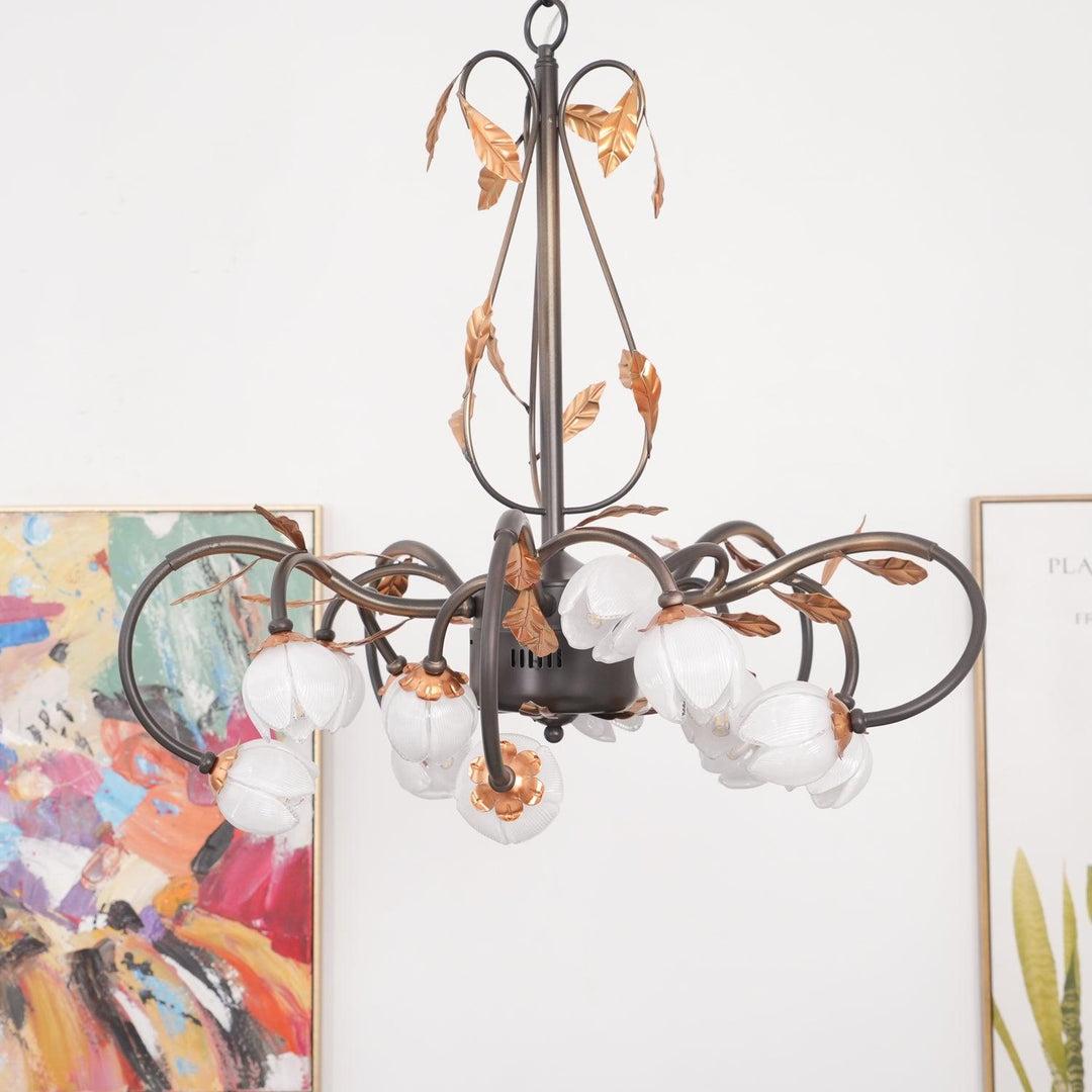 Avelora Lustre Vintage Industriel en Verre Rose - Neutralighting